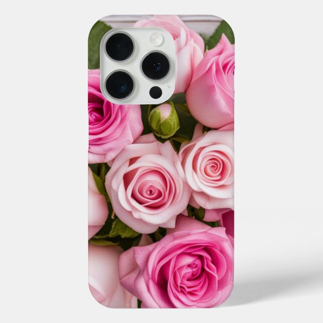 15 Pro Coque iphone de fleurs Roses romantiques (Verso)