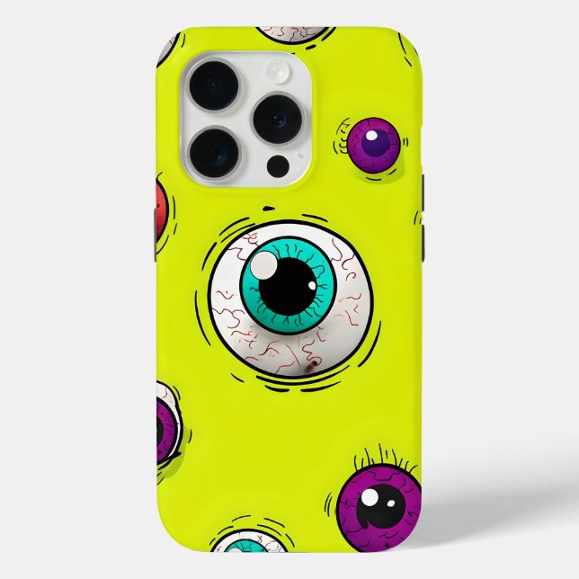 15 Pro coque iphone Motif Eyeball éffrayant et amusant (Verso)