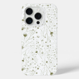 15 Pro Délicat coque iphone de fleurs vertes avec Botani 