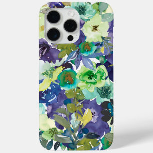 15 Pro Max Aquarelle violette, bleu, jaune coque iphone flora