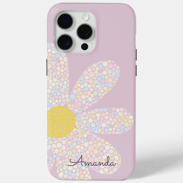 15 Pro Max Coque iphone Coque Pastel Daisy (Verso)
