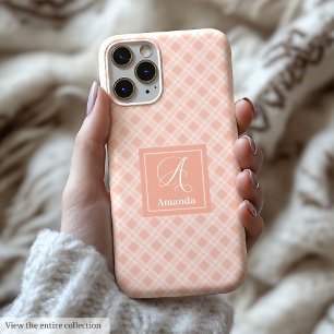 15 Pro Max Coque iPhone Corail Clair Élégant Art Minimaliste