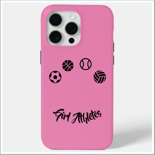 15 Pro Max Coque iphone des athlètes de sexe féminin rose