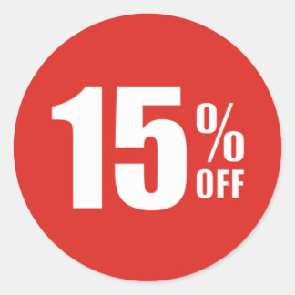 15% Quinze Pour Cent De Remise Sticker De Vente