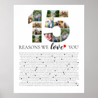 15 Reasons Why I Love You Photo Montage Poster