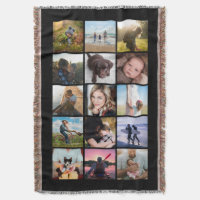 15 Square Photo Collage Keepsake Black