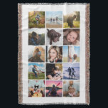 15 Square Photo Collage Keepsake White Throw Blanket<br><div class="desc">15 square photo layout photo collage throw blanket perfect for your instagram photos, with custom colour frames. Makes a lovely christmas gift or keepsake for a college bound child! More colours available in my store. ----------------------------template photos by---------------------------- https://unsplash.com/@thepootphotographer https://unsplash.com/@goodmood77 https://unsplash.com/@jenn_azraimages https://www.pexels.com/u/josh-willink-11499/ https://unsplash.com/@jairoalzate https://unsplash.com/@mindyop https://unsplash.com/@gcalebjones https://unsplash.com/@jimmymystic juan galafa unsplash (removed) https://pixabay.com/no/users/3194556-3194556/...</div>