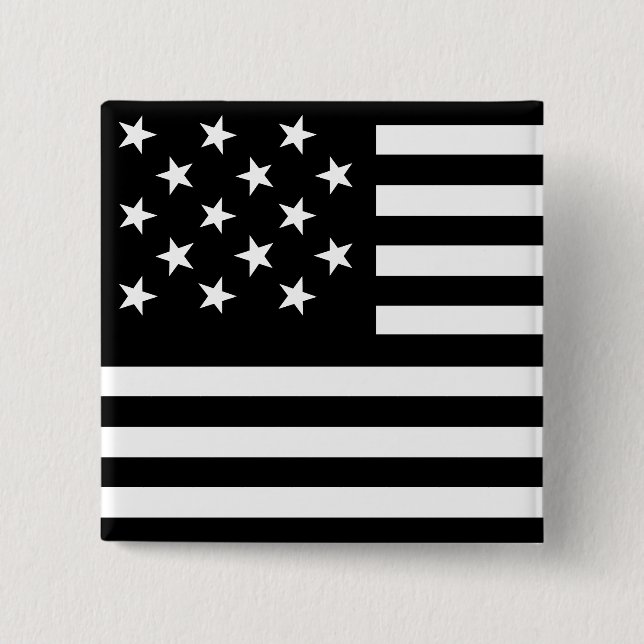15 Star Us Flag 2 Inch Square Button (Front)