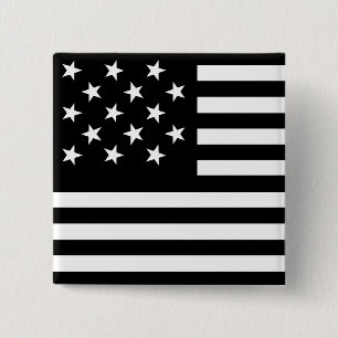 15 Star Us Flag 2 Inch Square Button