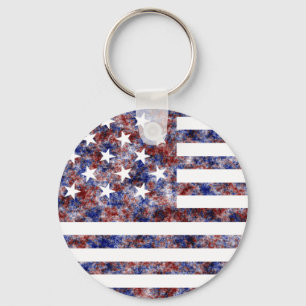 15 Star Us Flag Keychain