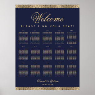 15 Tableau Élégant Marine Bleu Gold Siège graphiqu