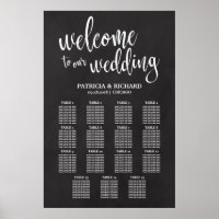 15 Tables Wedding Seating Chart Sign Chalkboard