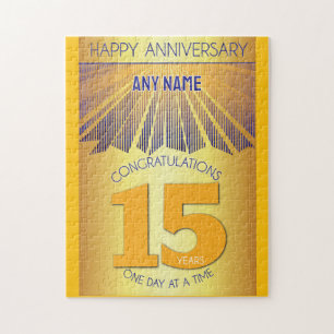 15 Year   AA 12 Step Anniversary Personalized Jigsaw Puzzle