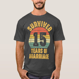 15 Year Marriage 15th Wedding Anniversary Couple M T-Shirt