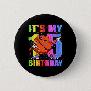 15 Year Old 15th Basketball Birthday Party Theme B 2 Inch Round Button