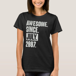 15 Year Old 15th Birthday Awesome Since July 200 T-Shirt