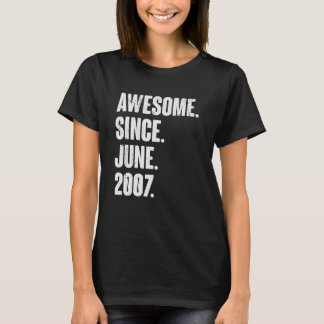 15 Year Old 15th Birthday Awesome Since June 200 T-Shirt