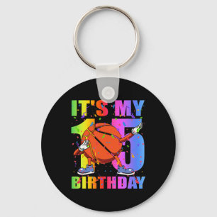 15 Year Old 15th Bysketbyll Birthday Party Theme B Keychain