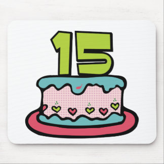 15 Year Old Birthday Cake Mouse Pad