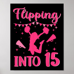 15 Year Old Birthday Cheerleading Girl 15th Cheerl Poster
