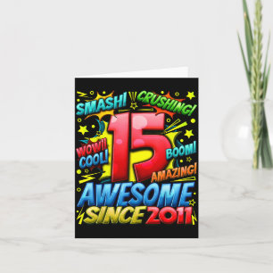 15 Year Old For Boys 15th Birthday Boy 15 Year Old Card