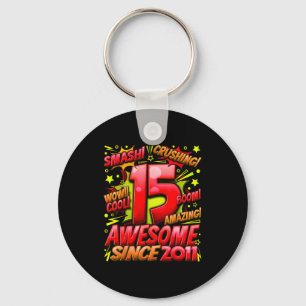 15 Year Old For Boys 15th Birthday Boy 15 Year Old Keychain