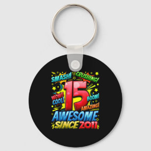 15 Year Old For Boys 15th Birthday Boy 15 Year Old Keychain