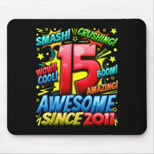 15 Year Old For Boys 15th Birthday Boy 15 Year Old Mouse Pad