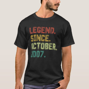 15 Year Old Legend Since October 2007 15th Birthd T-Shirt