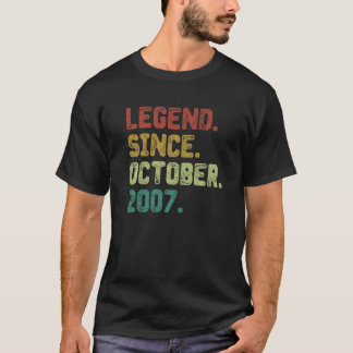 15 Year Old Legend Since October 2007 15th Birthd T-Shirt