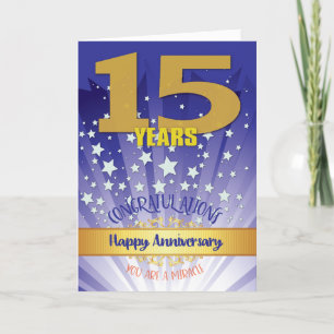15 Year Recovery Anniversary Bold Numeral Card