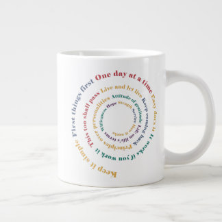 15 year Sobriety Slogan Spiral Giant Coffee Large Coffee Mug