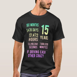 15 Years Married Funny 15th Wedding Anniversary T-Shirt