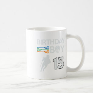 15 Years Old Birthday Boy Lacrosse Lax Player Boys Coffee Mug