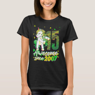 15 Years Old  Unicorn Flossing 15th Birthday Unico T-Shirt