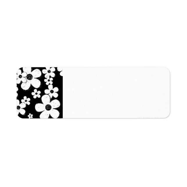 15B&W BLACK WHITE GRUNGE PINK FLOWER PATTERN FUN (Front)