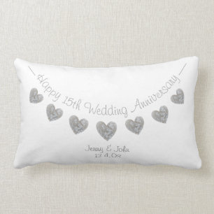 15e anniversaire de Mariage coussin de coeur en cr