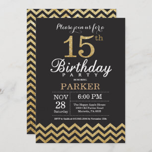 15e anniversaire Invitation Parties scintillant no