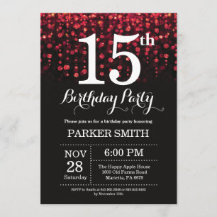 15e anniversaire Invitation Parties scintillant ro