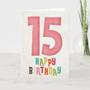 15e anniversaire Joyeux design de carte d'annivers