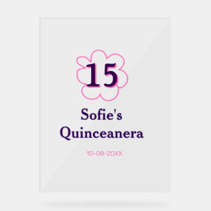 15e anniversaire quinceanera heureux date rose vio