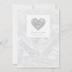15e Mariage d'anniversaire Crystal invitation coeu