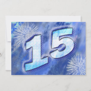 15ème Carte d'anniversaire avec des feux
