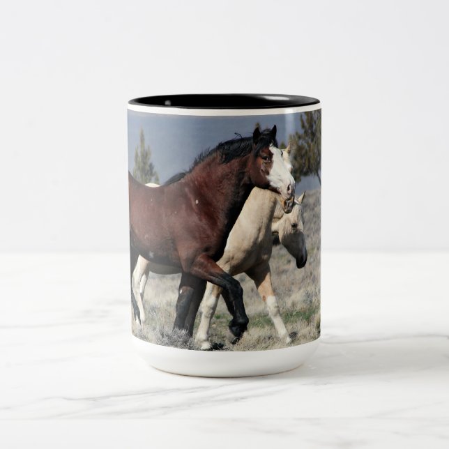 15oz of ZEUS for your MUSTANG MUD! Two-Tone Coffee Mug (Center)