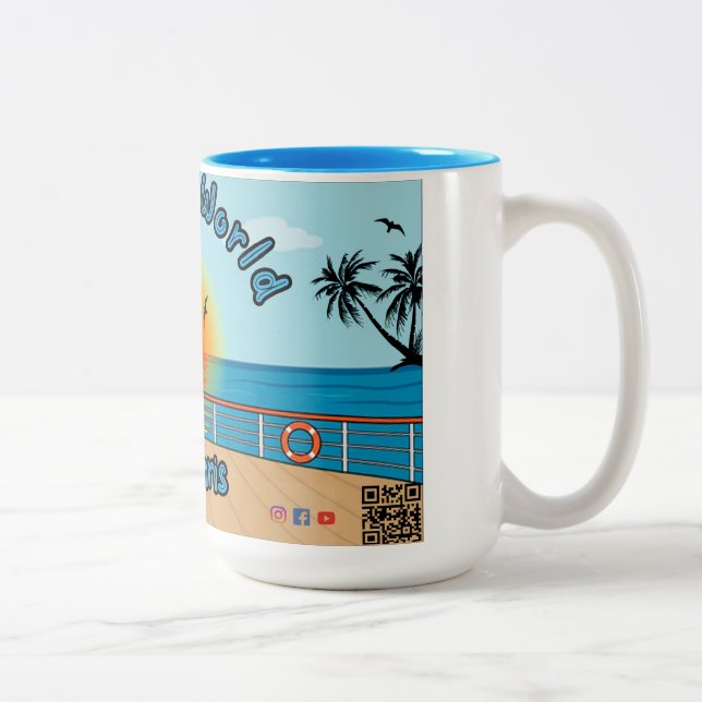 15oz Sea The World avec Chris Coffee Mug Blue 2 (Droit)