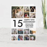 15th Anniversary 13 Photo Collage Black and White