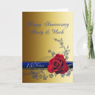 15th Anniversary card,Aunt & Uncle Card