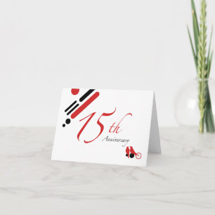 15th Anniversary (mod birds) Card