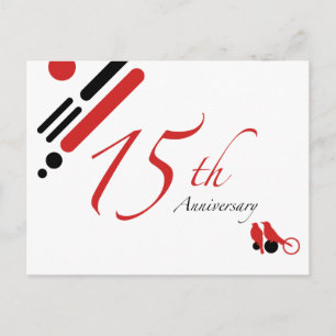 15th Anniversary (mod birds) Postcard