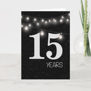 15th Anniversary with Lights and Stars Card
